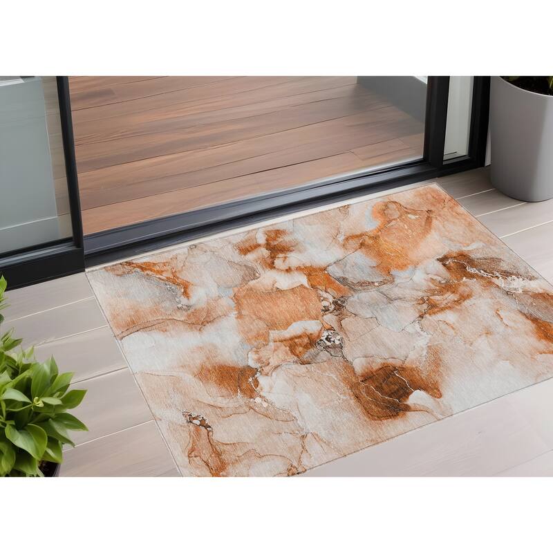 Jaro Contemporary Abstract Weather Resistant Timeless Fusion Outdoor Rug - 3' x 5' - Multi