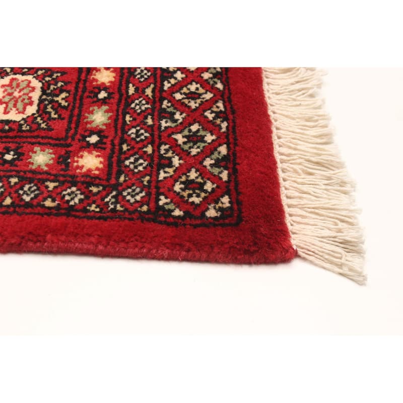 ECARPETGALLERY Hand-knotted Peshawar Bokhara Red Wool Rug - 4'7 x 6'8