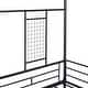 preview thumbnail 12 of 18, Metal Full Size House Bed with Trundle and Built-in Shelf and Grid,Kids and Baby