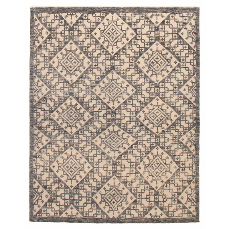 ECARPETGALLERY Hand-knotted Tangier Cream Wool Rug - 7'10 x 10'0 - Cream - 7'10 x 10'0