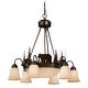 preview thumbnail 1 of 7, Bozeman 9 Light Bronze Rustic Bear Chandelier - 28.5-in W x 27-in H x 28.5-in D Burnished Bronze - 28.5-in W x 27-in H x 28.5-in D