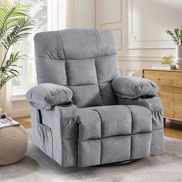 Super Soft Manual Swivel recliner Chair with Heated and Massager Bed