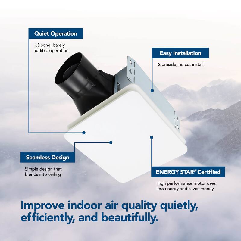Broan BE8 Roomside 80 CFM 1.5 Sone Ceiling Mounted Energy Star