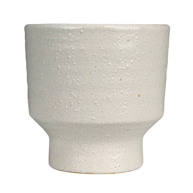 Stoneware Footed Planter with Flower with Reactive Glaze - 5.5"L x 5.5"W x 5.5"H