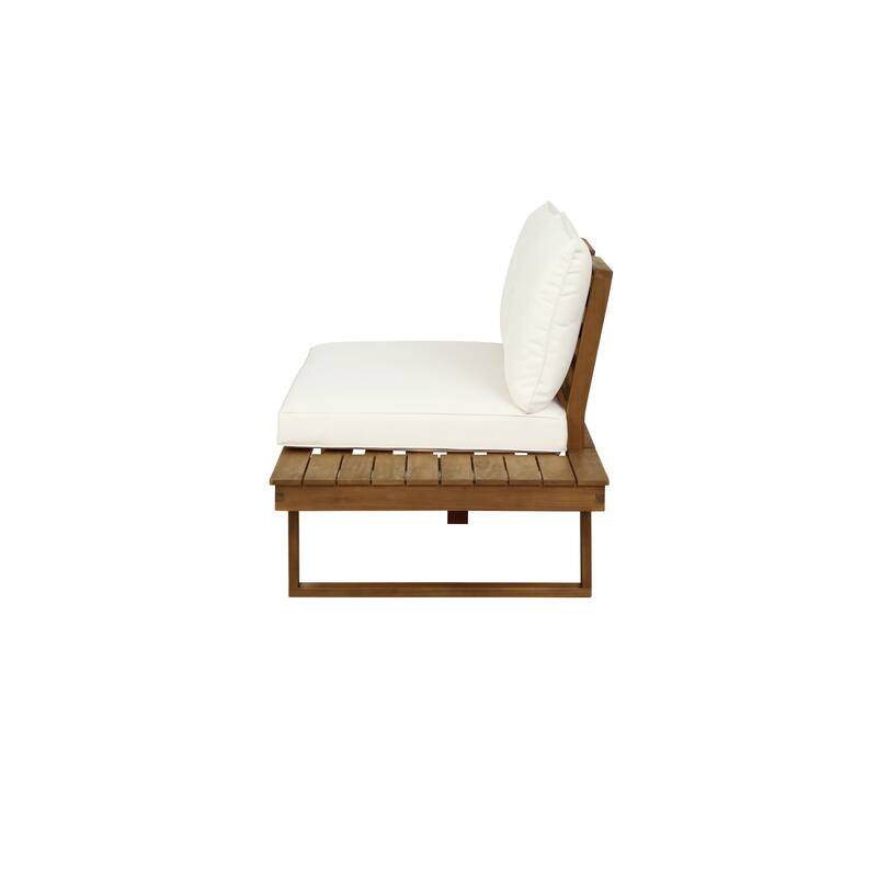 Fisher Acacia Wood Outdoor 4-Piece Sectional Set with Coffee Table