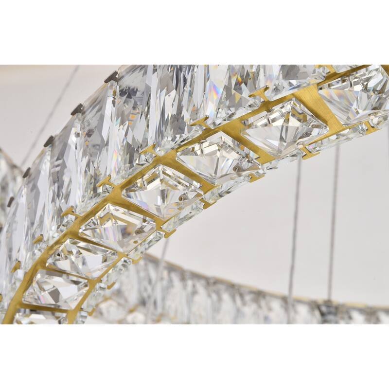 Madelyn 7-Light LED Chandelier Clear Royal Cut Crystal - 34"W X 38.3"H