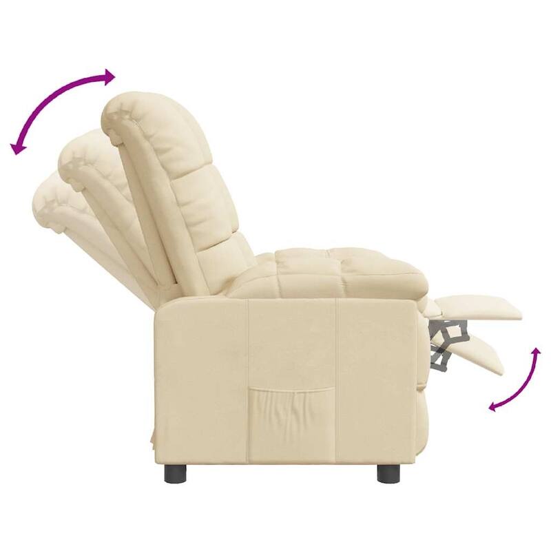 vidaXL Recliner Cream Fabric - 29.1" x 38.9" x 40.1"