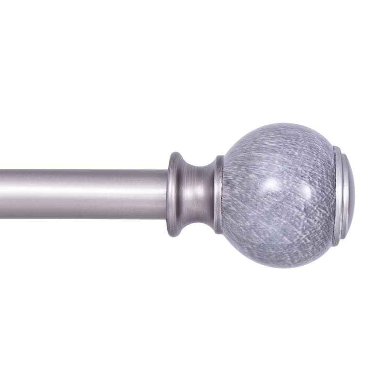 Kenney® Noah 1" Premium Decorative Window Curtain Rod,36-66", Pewter - 66-120" - Pewter