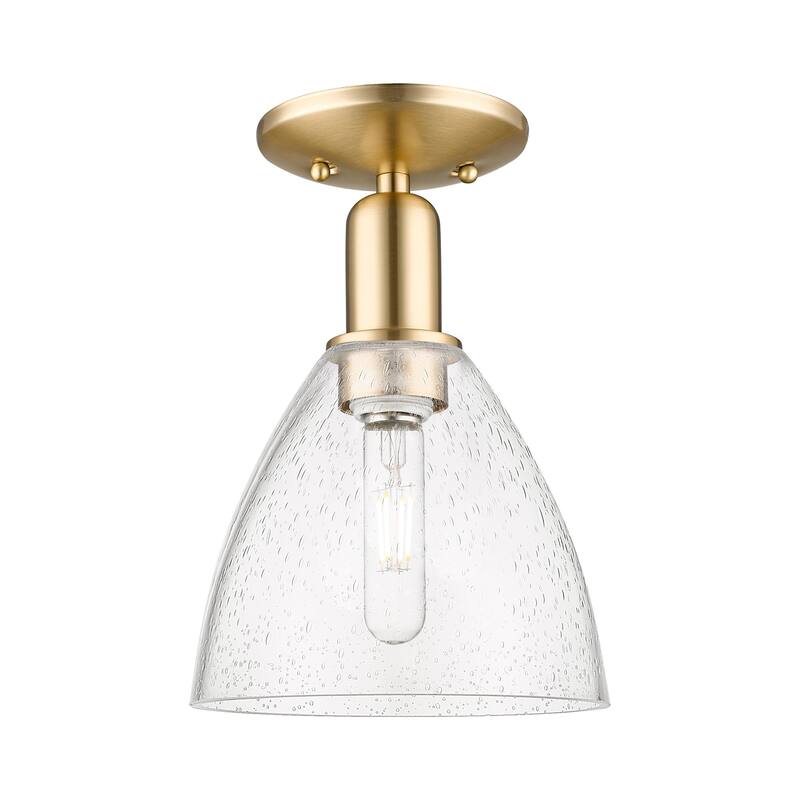 Innovations Lighting 716-1C-11-8 Bristol Semi-Flush Bristol 8" Wide - Champagne Bronze / Seedy