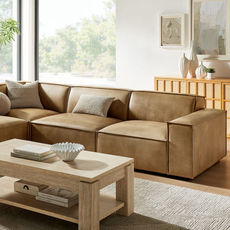 Restore 4-Piece Vegan Leather Modular L-Shaped Sofa