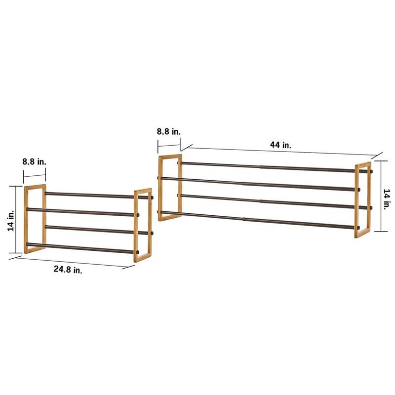 TRINITY BASICS® 2-Tier Expandable Shoe Rack, 2-Pack, Bamboo