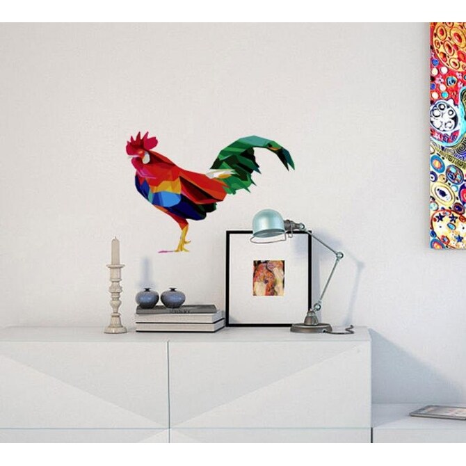 Rooster Polygonal Wall Decal - Picture 6 of 14