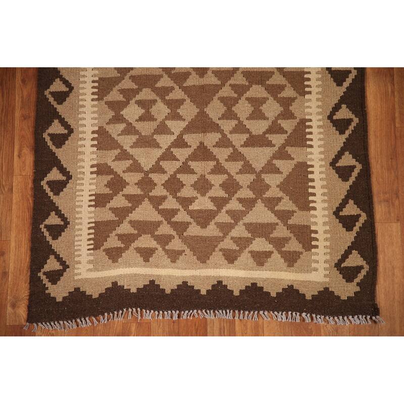 Reversible Kilim Oriental Rug Flat-weave Wool Carpet - 3'3" x 5'2"