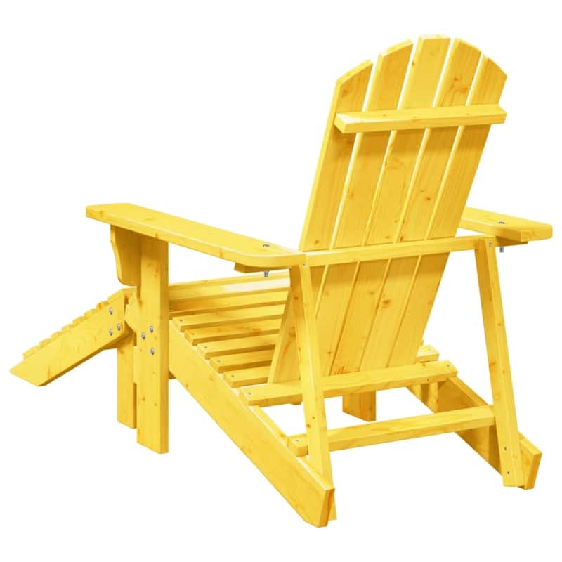 vidaXL Adirondack Chair Yellow Solid Fir Wood Medium Ergonomic - 57.3 x 27.2 x 35.6 in