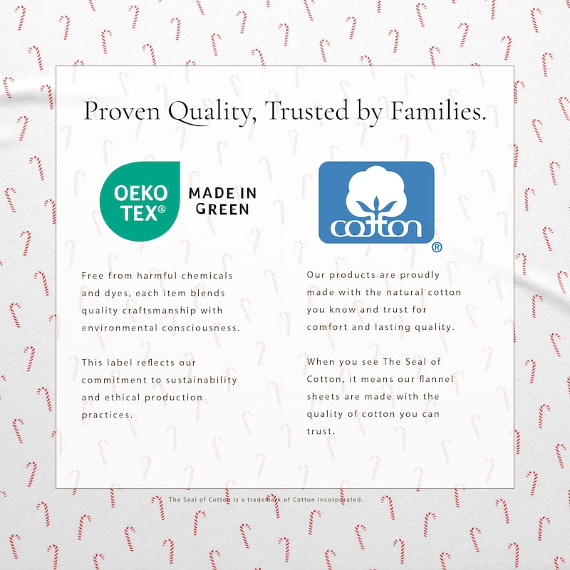 Linery & Co. Turkish Cotton Double-Brushed Christmas Flannel Bed Sheet Set