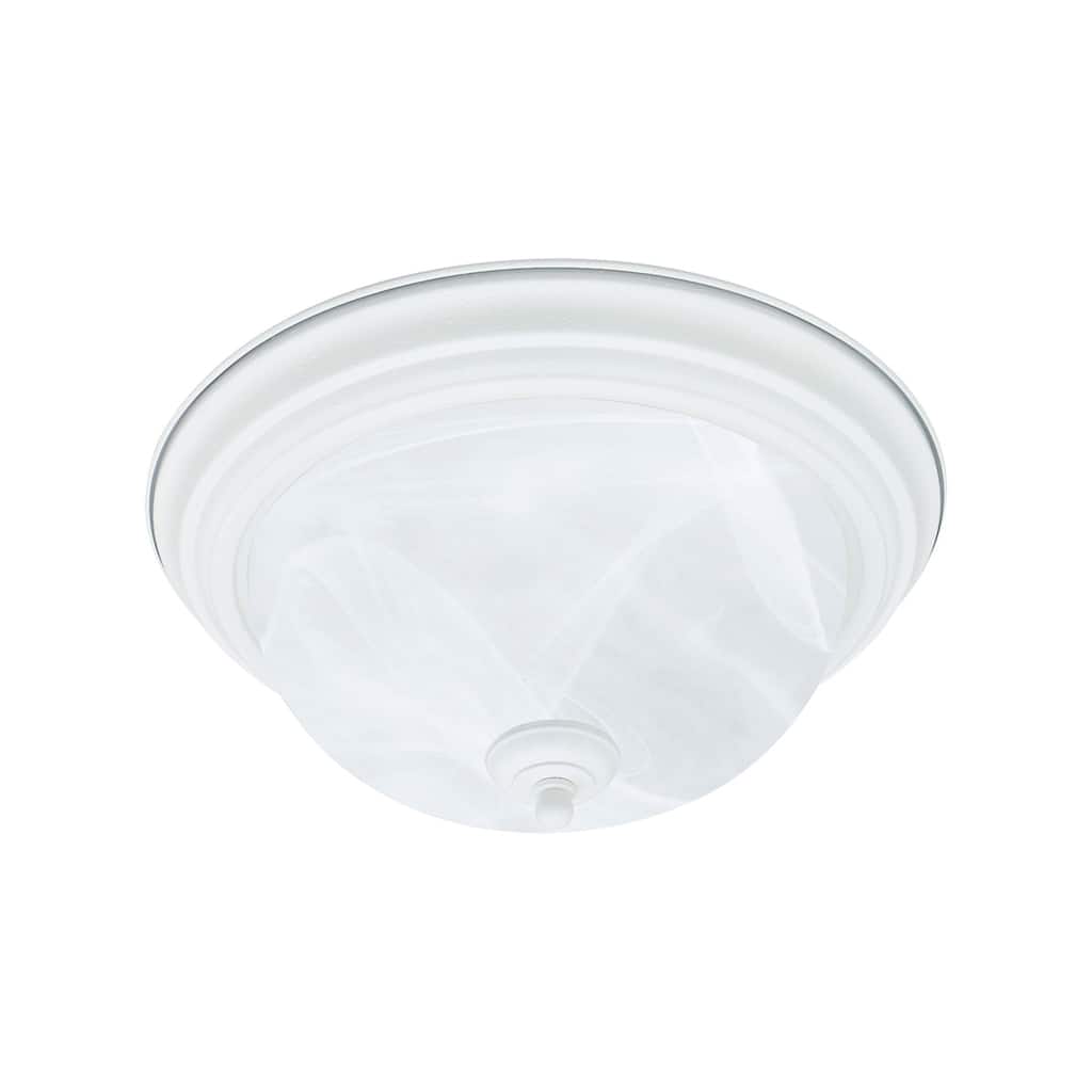 Elk Home Ceiling Essentials White With White Glass Flush Mount