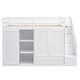 preview thumbnail 28 of 30, Functional Loft Bed with 3 Shelves, 2 Wardrobes, 2 Drawers, and Storage Ladder, No Box Spring Needed, Grey