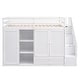 preview thumbnail 28 of 30, Loft Bed with Storage Shelves, Wardrobes, and Drawers, Grey