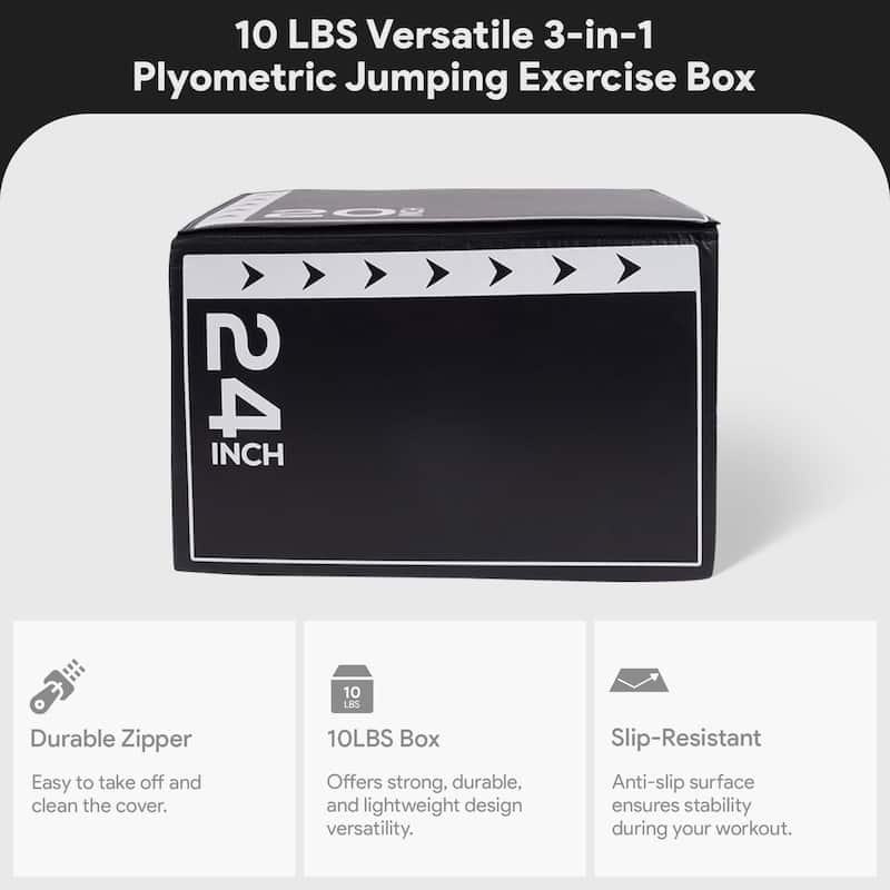 BalanceFrom Fitness 60 Pound Versatile 3-in-1 Plyometric Jumping Exercise Box