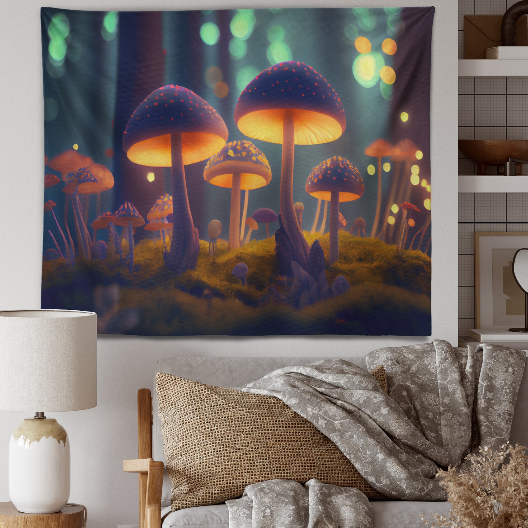Mushroom wall tapestry best sale