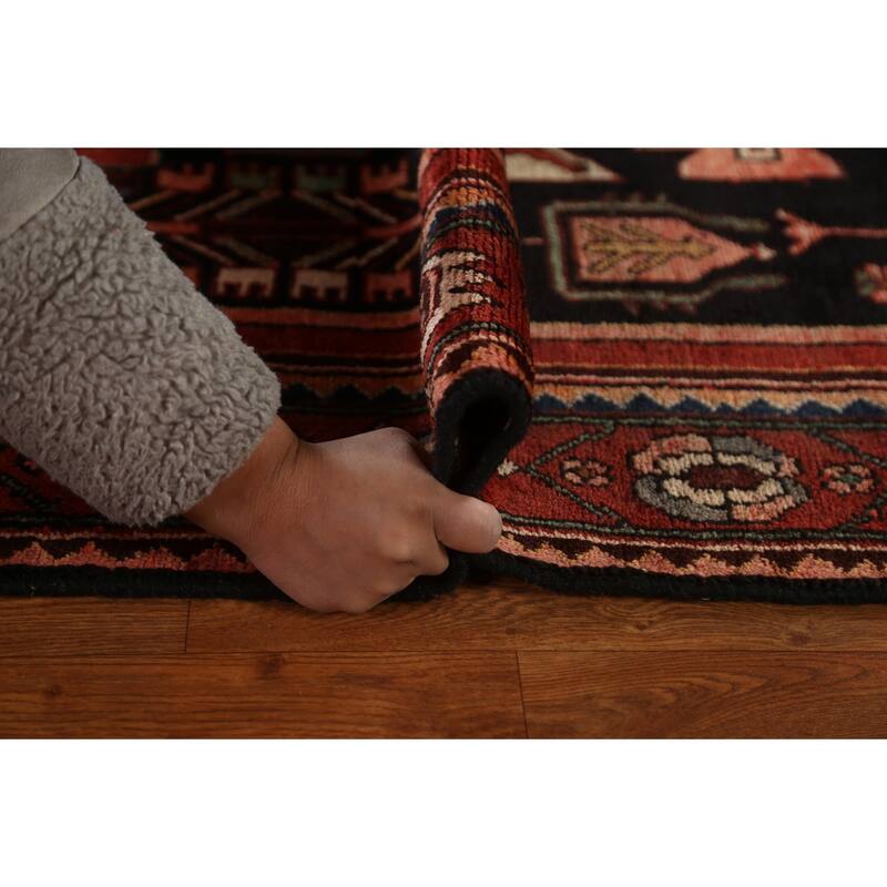 Tribal Geometric Hamedan Persian Runner Rug Wool Hand-knotted Carpet - 3'6" x 9'7"