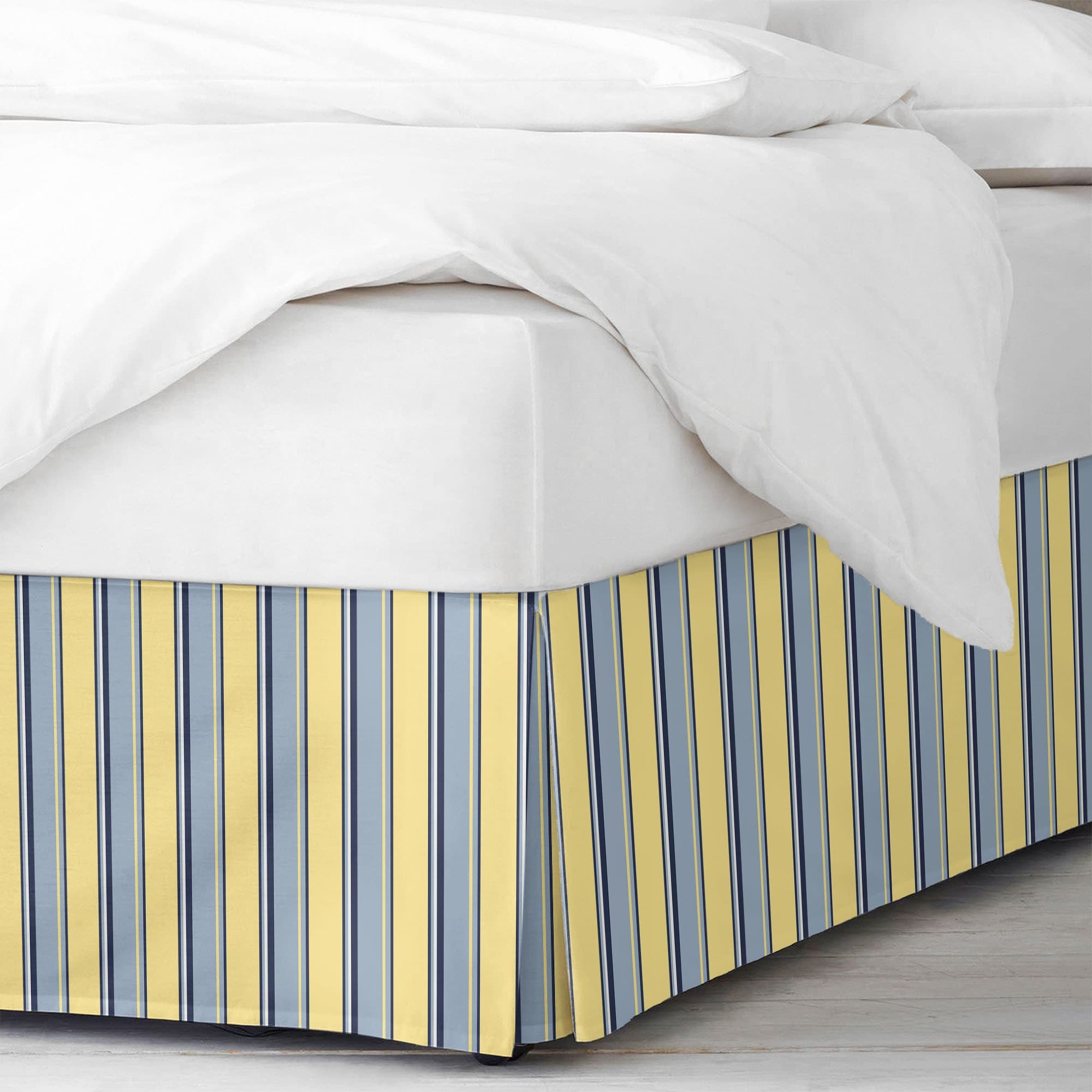 6ix Tailors Gino Stripe Multi/ButterYellow Bed Skirt 18