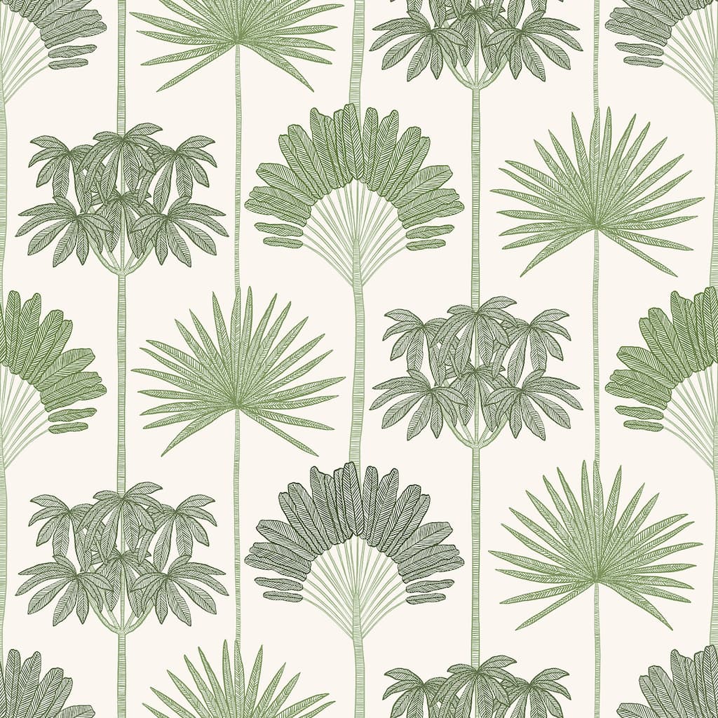 NuWallpaper Kentia Green Peel and Stick Wallpaper