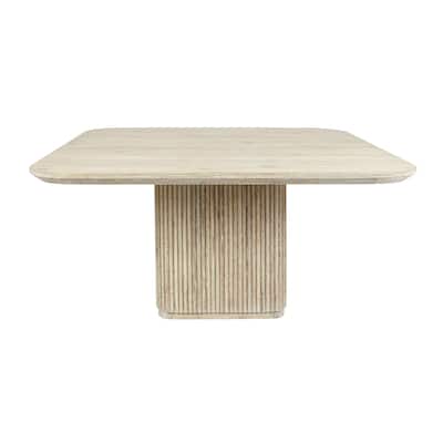 Classic Home Vander 60" Square Reclaimed Oak Wood Dining Table