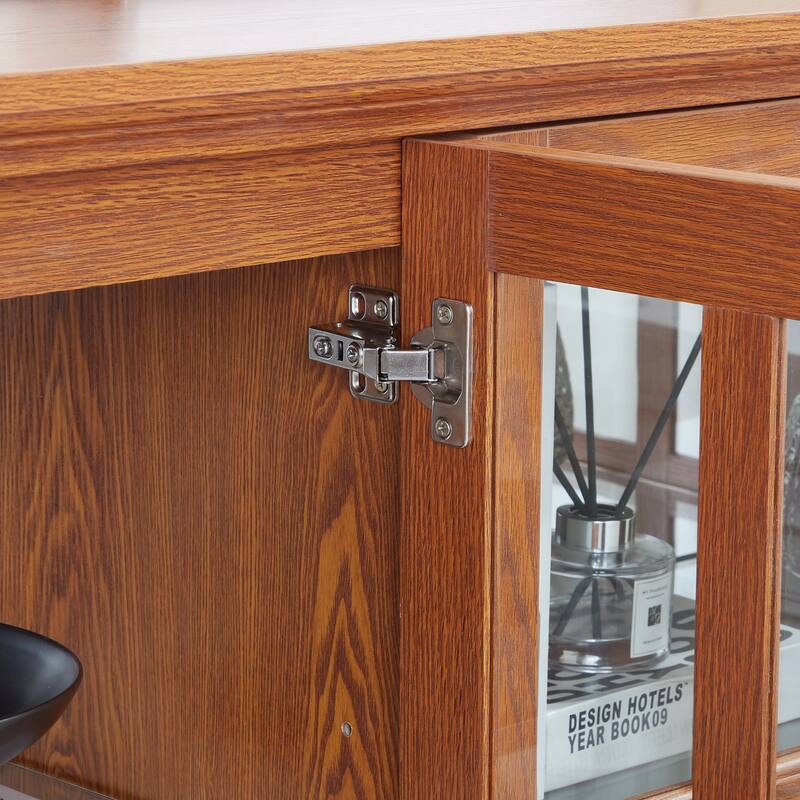 LED Curio Display Cabinet Antique Display Cabinet with Glass Doors