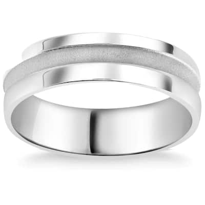 Mens 6mm Comfort Fit Platinum Wedding Band