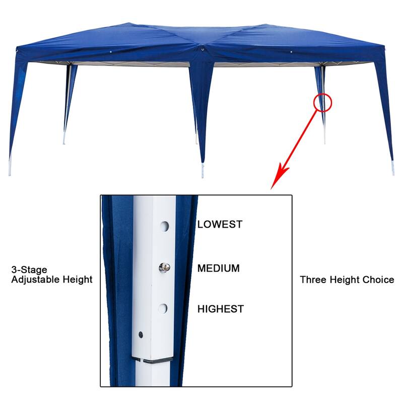 Outdoor 3 x 6m Four Windows Practical Waterproof Folding Tent Blue
