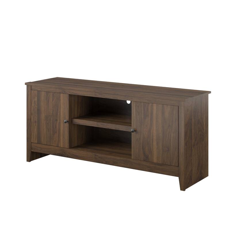 Roomfitters Modern TV Stand for TVs up to 65 Inches with Side Storage Cabinets, Engineered Wood, Walnut