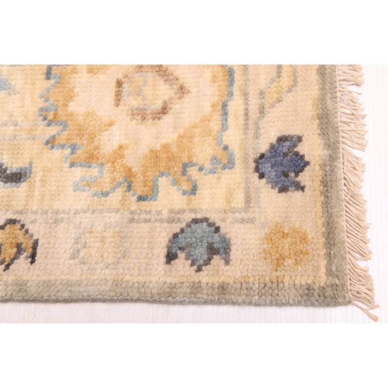 ECARPETGALLERY Hand-knotted Modern Oushak Light Grey Wool Rug - 8'0 x 10'0