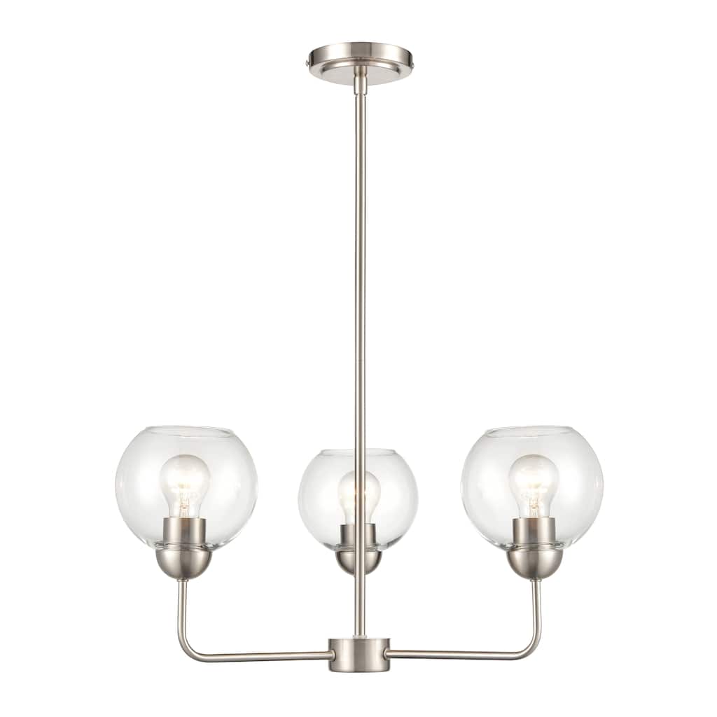 Astoria 23-inch Wide 3-Light Chandelier in Brushed Nickel