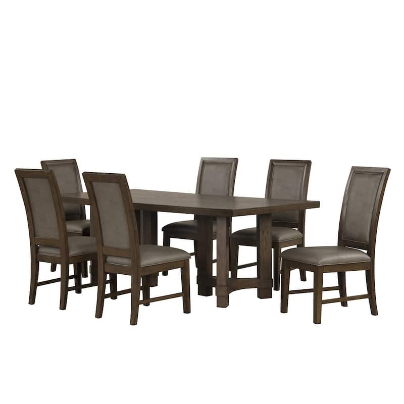 Brown/Gray Polyester Upholstered Wood Frame Dining Chair, Set of 2, Sturdy Dining Chair for Dining Rooms - 19