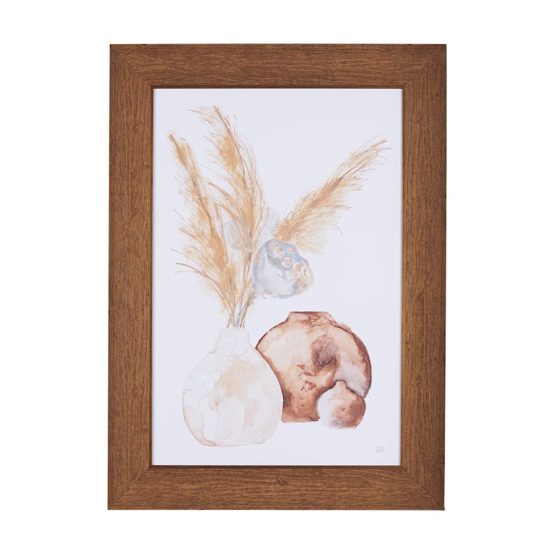 Vase Gray Lotus Pods Framed Art Print