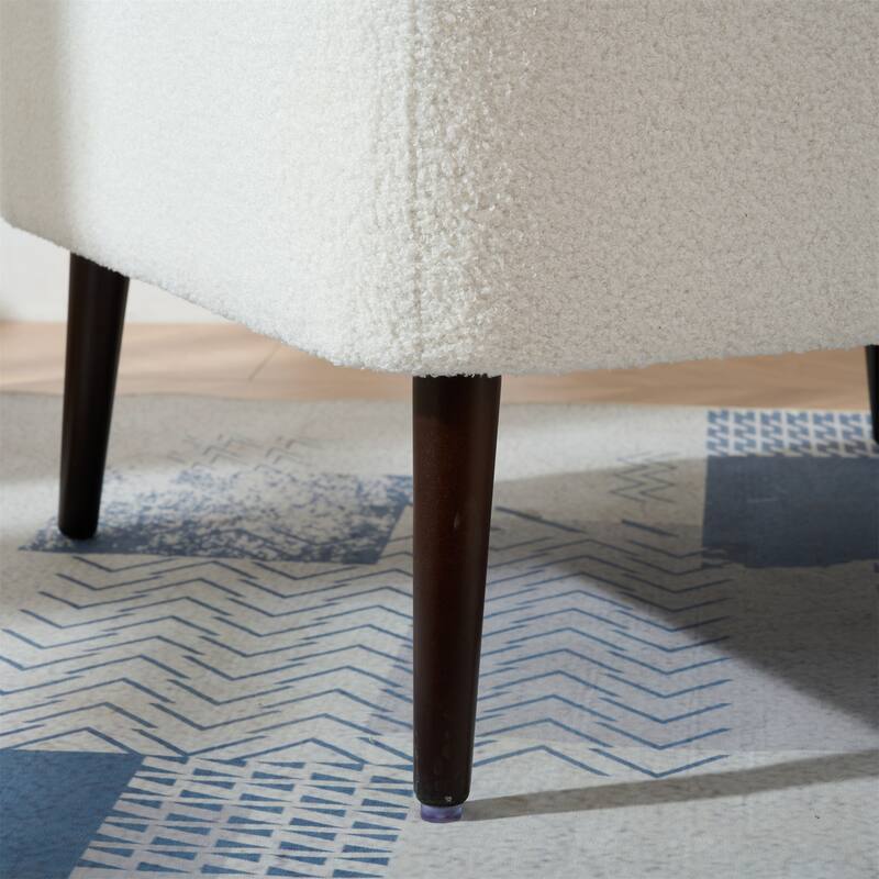 White 26.77" Upholstered Arm Chair