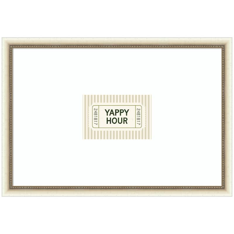 Kate and Laurel Yappy Hour Ticket Sage Green Wall by Lucky Guava Framed Wall Art Print - 26x18