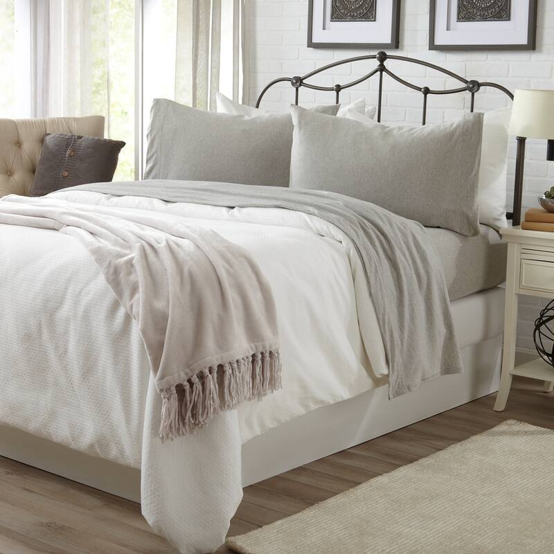 Premium Heathered Melange T-Shirt Jersey Knit Sheet Set