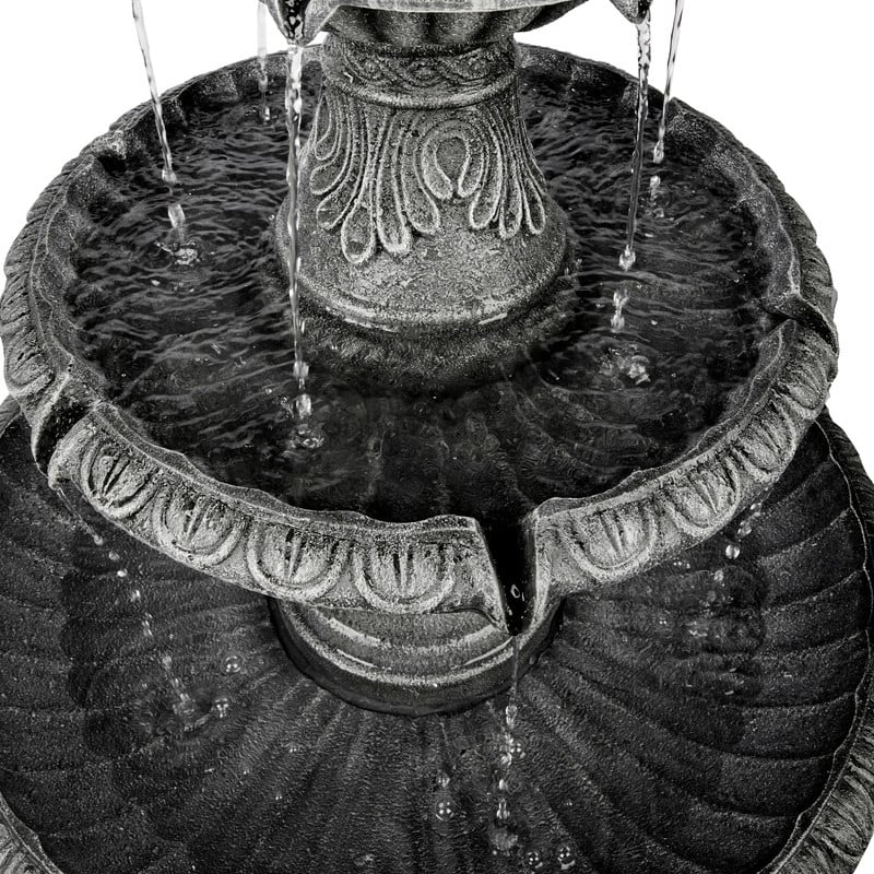 Classic Bird Bath 3-Tier Water Fountain Weather Resistant with Pump