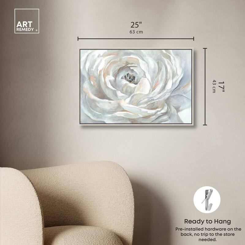 Powdery Peony Canvas by Art Remedy