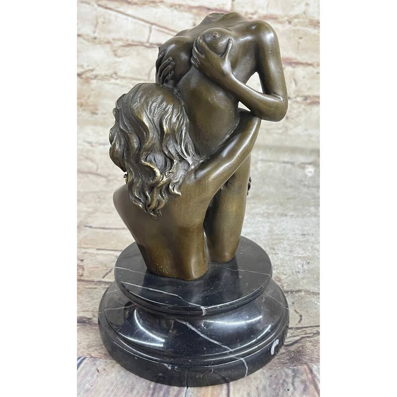 Handmade Art Crafted Art Two Girls Bronze Masterpiece Sculpture Statue