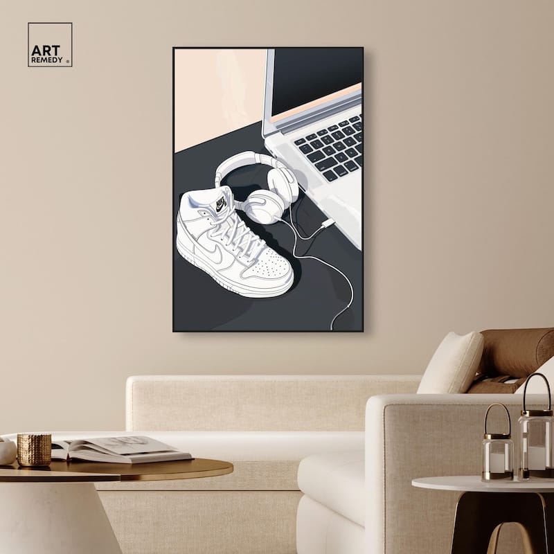 Laptop Sneaker Study Canvas by Art Remedy