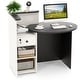 preview thumbnail 10 of 8, Gymax Front Reception Counter Desk Checkout Office Desk w/Open Shelf &