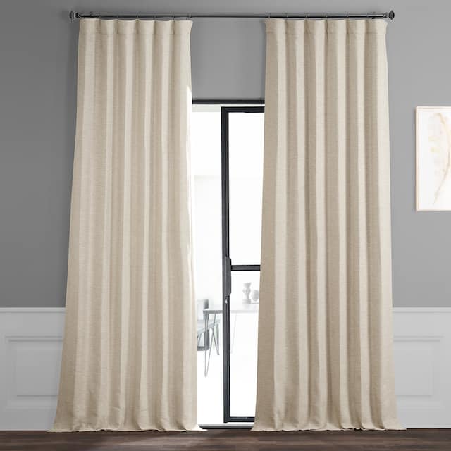 Exclusive Fabrics Bellino Oat Cream Room Darkening Single Curtain Panel - 50 X 84 - Oat Cream