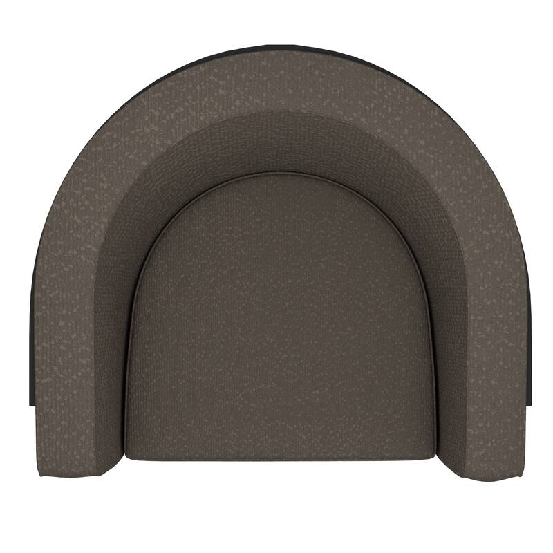 Modern Boucle Fabric Accent Chair - Ivory and Black