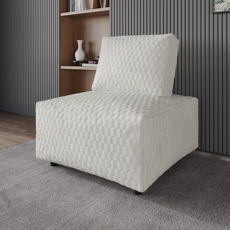 Clayfell Amos Velvet Accent Chair for Living Room - Removable Cover, High-Density Foam & Silent Footrest