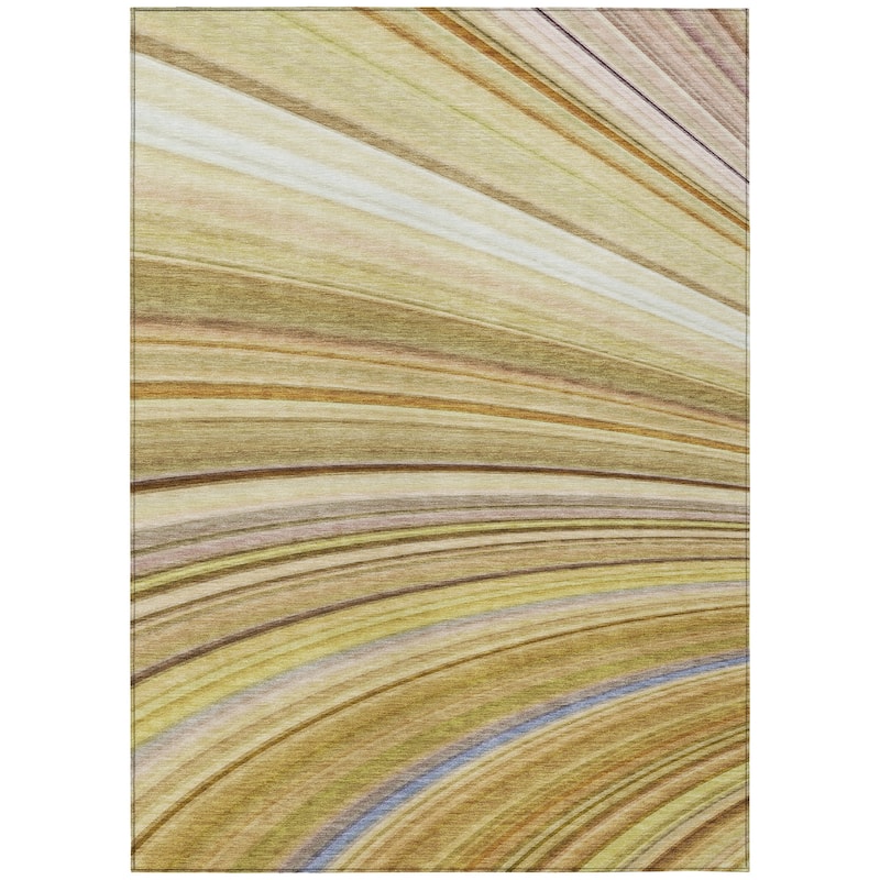 Machine Washable Indoor/ Outdoor Chantille Modern Burst Rug