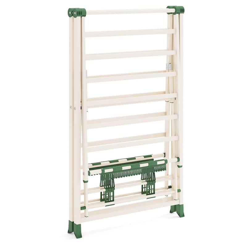 Costway Foldable Metal Laundry Drying Rack with Height Adjustable - See Details