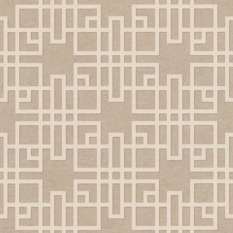 Advantage Mana Beige Trellis Wallpaper - 20.9in x 396in x 0.025in - 20.9in x 396in x 0.025in